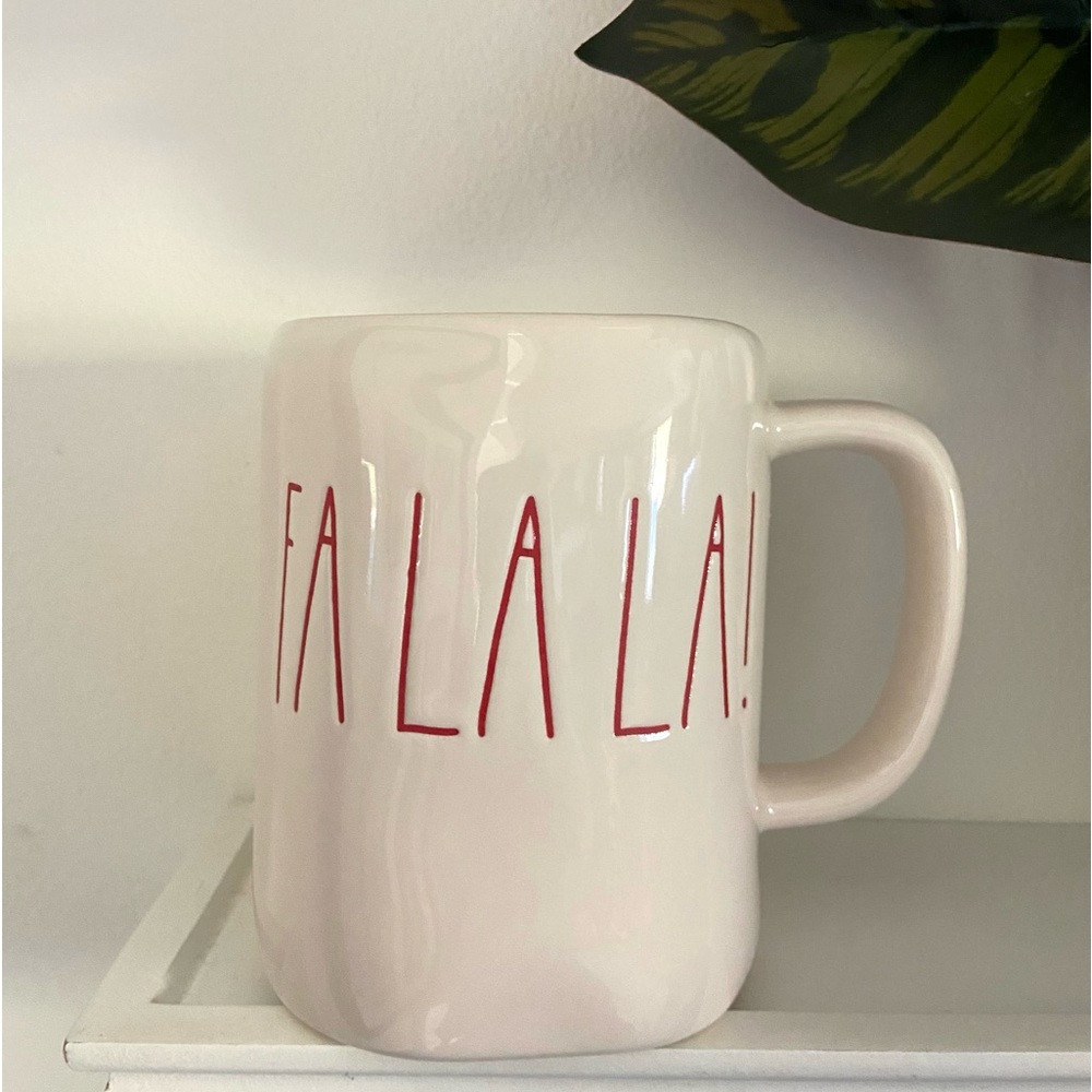 Rae Dunn FA LA LA! Mug Red Inside